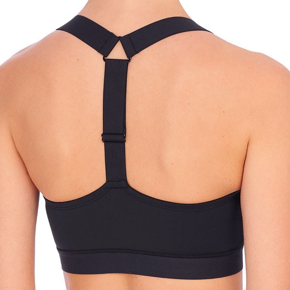 Natori Black Seamless Wireless Sports Bra with Sexy Racerback - Size SMALL